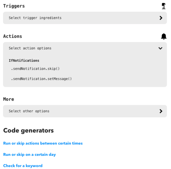 Available filter code methods illustration
